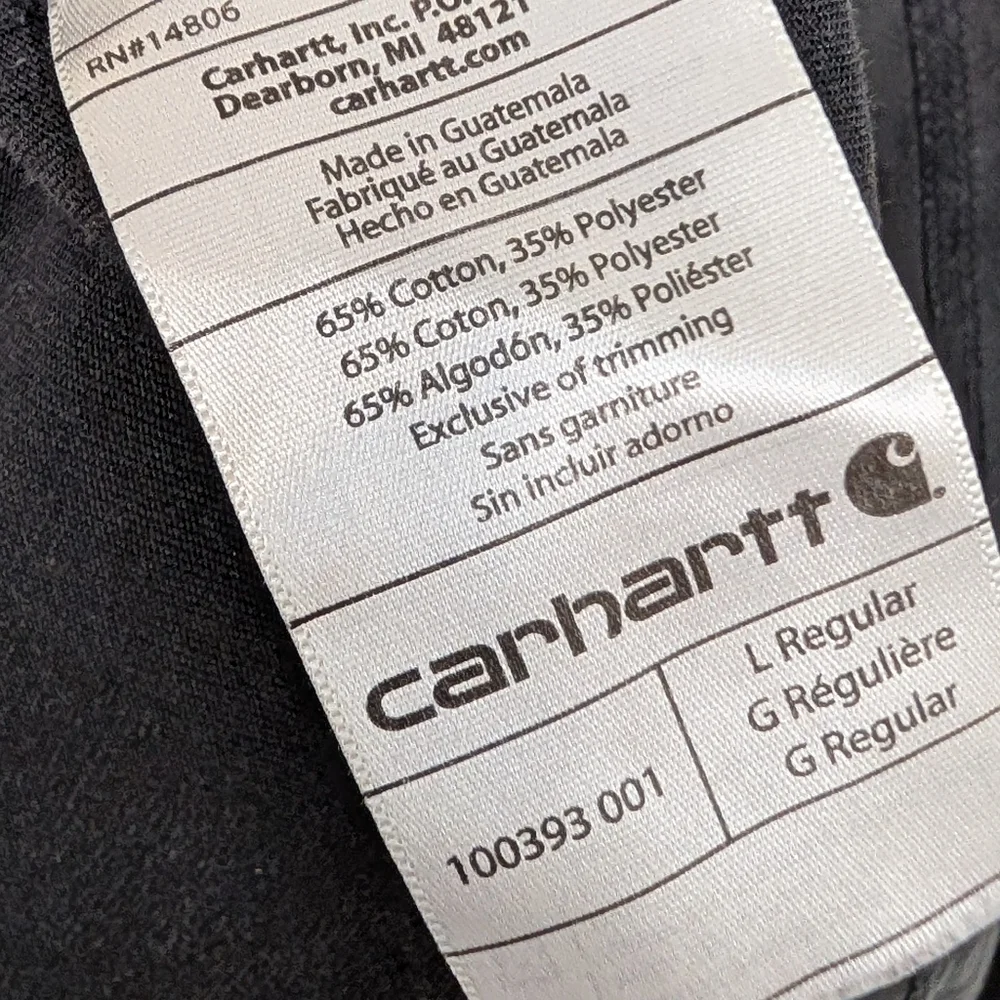 Carhartt Dark Gray Crewneck Cotton Long Sleeve Tee Shirt - Picture 9 of 10